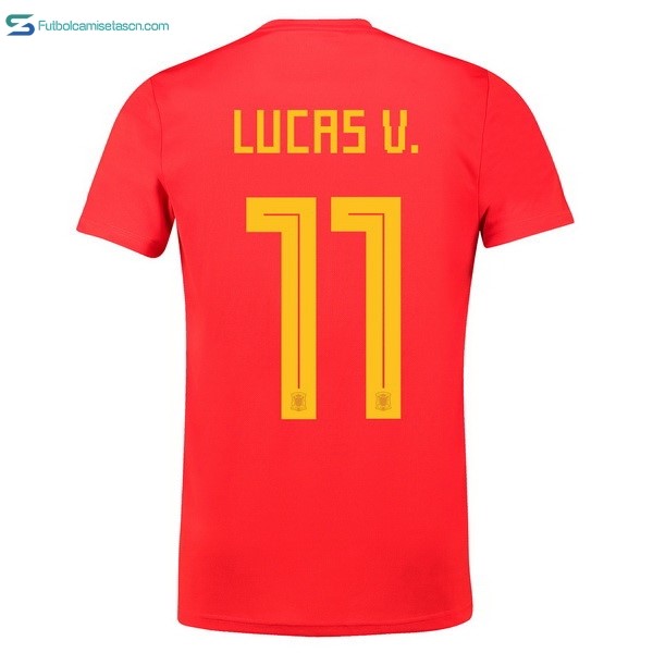 Camiseta España 1ª Lucas V. 2018 Rojo